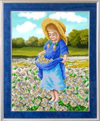 Рисунок на ткани бисером БЛАГОВЕСТ арт.К-4039 Ромашки для мамы 20x25 см