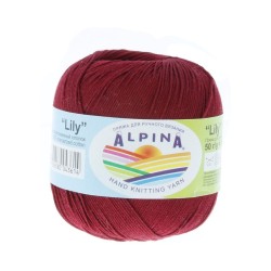 Пряжа ALPINA LILY (100% мерсеризованный хлопок) 10х50 г/175 м цв.023 бордовый