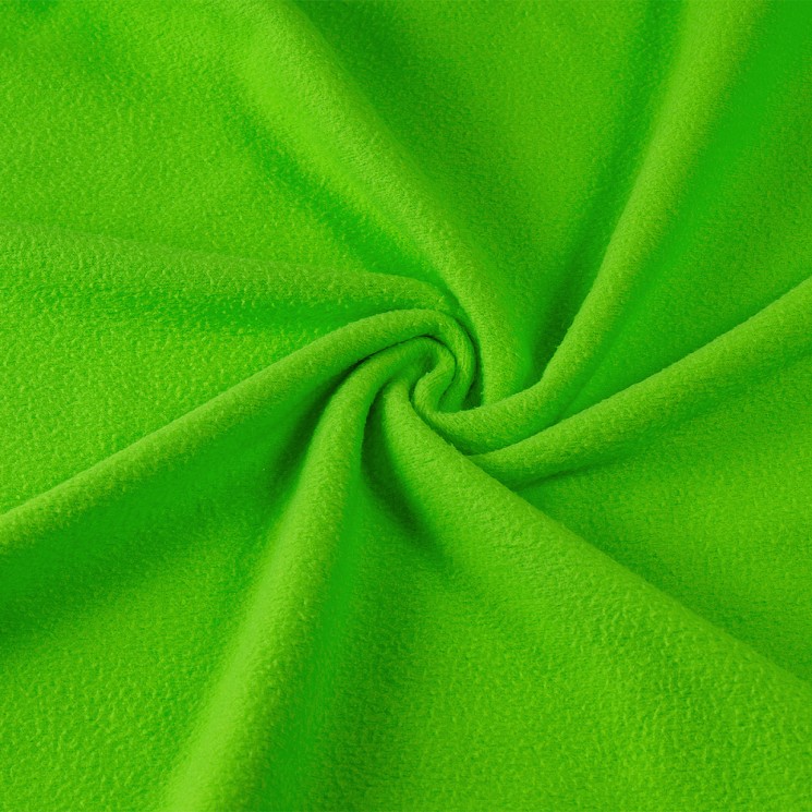 Ткань флис 2-х сторонний TBY-0240-14 240-250 г/м 100% ПЭ шир.150см цв.14 неон зеленый рул.23-27кг (1кг -2,6- 2,8м)