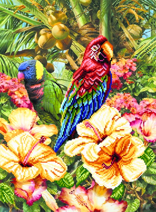 Рисунок на шелке МАТРЕНИН ПОСАД арт.37х49 - 4174 Экзотический остров