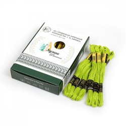 Нитки мулине цв.4704 ярк.салатовый 24х8м С-Пб