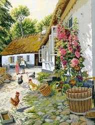 Набор для вышивания EVA ROSENSTAND арт.12-710 Цветущий деревенский дворик 58х81 см