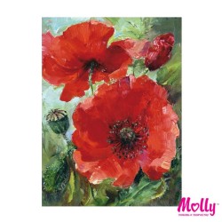Картины по номерам Molly арт.KH0047 Маки (12 Цветов) 15х20 см