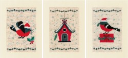 Набор для вышивания VERVACO арт.PN-0165028 Рождественская птица и дом 10,5х15 см