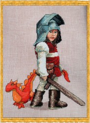 Набор для вышивания NIMUE арт.123-B004 K Chevalier & Doudou (Рыцарь и дракон) 23х18 см