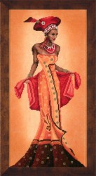 Набор для вышивания LANARTE арт.PN-0008096 African Fashion - I 20х40 см