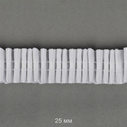 Лента шторная 25мм IDEAL сборка: универсальная арт.251 цв. белый уп.20м
