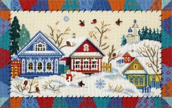 Набор для вышивания PANNA арт. DE-1135 Деревня Снегири 37,5х23,5 см