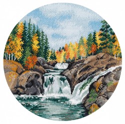Набор для вышивания ОВЕН арт. 1484 Карелия. Водопад Кивач 20х20 см