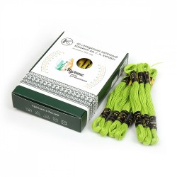 Нитки мулине цв.4706 ярк.салатовый 24х8м С-Пб