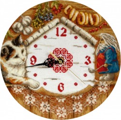 Набор для вышивания PANNA арт. CH-1393 Часы. Домовенок Поварешкин 24х24 см