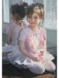 Картина по номерам с цветной схемой на холсте Molly арт.KK0678 Маленькая балеринка 30х40 см