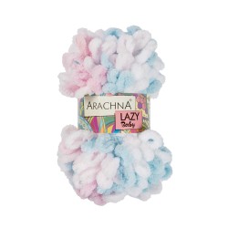 Пряжа ARACHNA BABY LAZY (100% микрополиэстер) 5х100г/8,5м цв.03 белый-голубой-св.розовый-розовый
