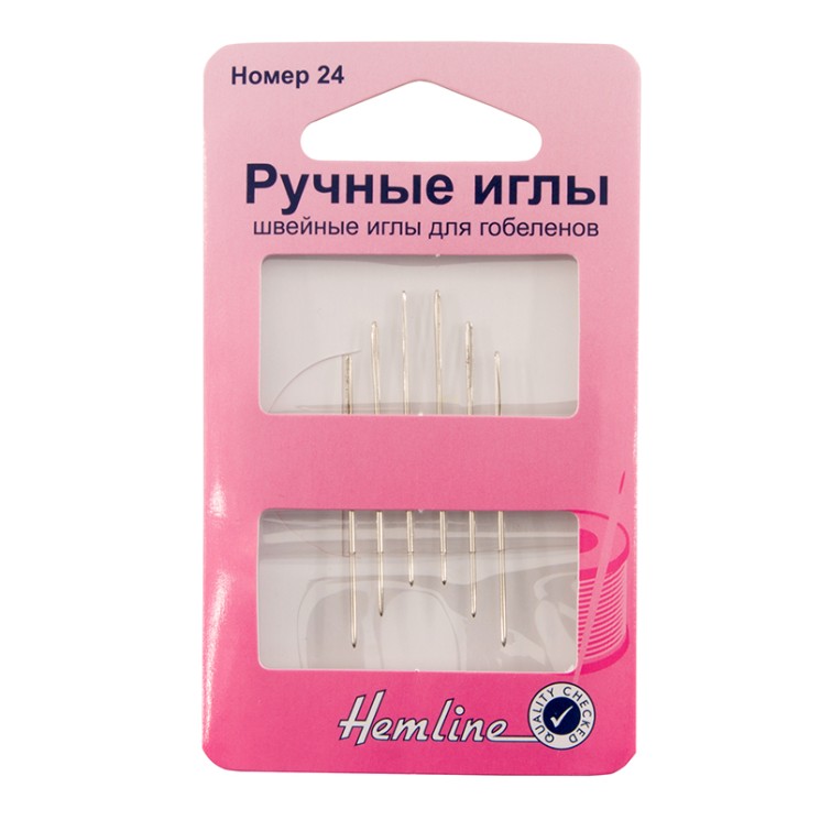 Иглы ручные для вышивания с закругленным кончиком №24 уп.6шт