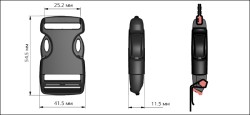 Фастекс 25мм FE25 цв.черный нагрузка 60 кг уп.100 шт