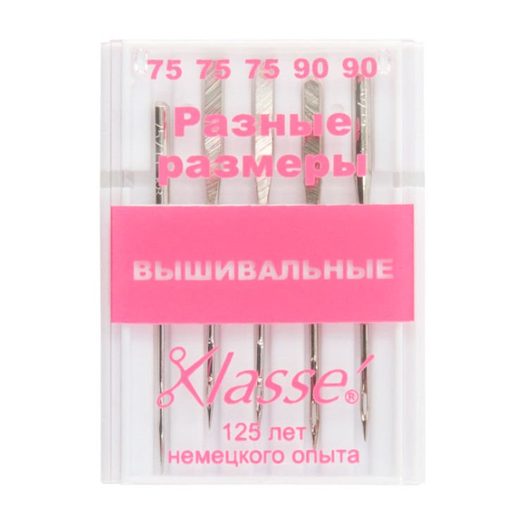 Иглы для бытовых швейных машин вышивальные №75/ 90 уп.5шт