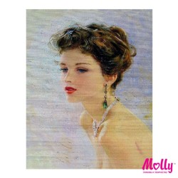 Картины по номерам Molly арт.GX9034 Константин Разумов. Девушка с изумрудными серьгами (28 Красок) 40х50 см упак
