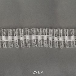 Лента шторная 25мм IDEAL сборка: универсальная арт.251-0 цв. прозрачный уп.20м