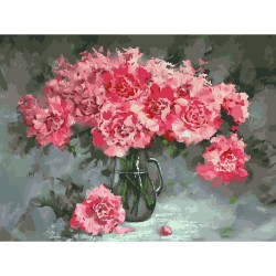 Картины по номерам Белоснежка арт.БЛ.375-AS Розовые пионы 30х40 см