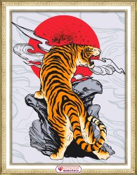Набор для изготовления картин "АЛМАЗНАЯ ЖИВОПИСЬ" арт.АЖ.4135 "Японский тигр" 30х40 см