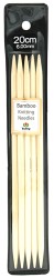 KND060600 Tulip Спицы чулочные "Bamboo" 6мм / 15см, натуральный бамбук, уп.5шт.
