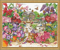 Набор для вышивания DESIGN WORKS арт.3393 Цветущий сад 35,5х46 см