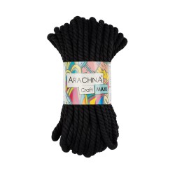 Пряжа ARACHNA Craft Maxi (75% хлопок, 25% фибра) 3х268г/15,24м цв.03 черный