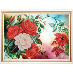 Рисунок на ткани (Бисер) КОНЁК арт. 9939 Розы в саду 29х39 см
