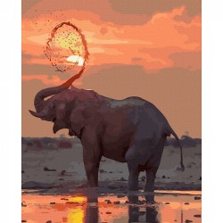 Картина по номерам с цветной схемой на холсте Molly арт.KK0738 Африканский слон 40х50 см