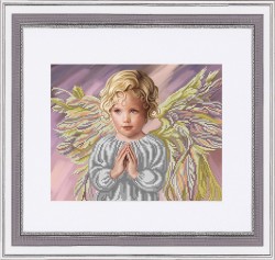 Рисунок на габардине бисером БЛАГОВЕСТ арт.К-3120 Прекрасный лик ангела 28х38 см упак (1 шт)