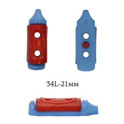 Пуговицы пластик Карандаш TBY.P-1234 цв.03 красный 34L-21мм, на 2 прокола, 50 шт