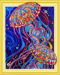 Набор "Колор Кит" картина алмазная с фигурными стразами арт.КК.FKU009 Сокровища океана 40х50