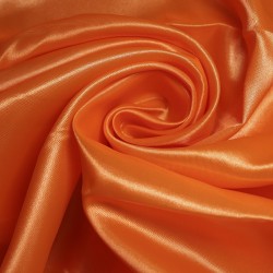 Ткань атлас-сатин 70 г/м 100% полиэстер шир.148 см арт.Р.15120.12 цв.12 оранжевый уп.25м