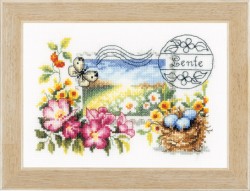 Набор для вышивания VERVACO арт.PN-0148641 Весенняя почтовая марка 21х15 см