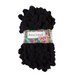 Пряжа ARACHNA LAZY (100% микрополиэстер) 5х100г/8,5м цв.22 черный