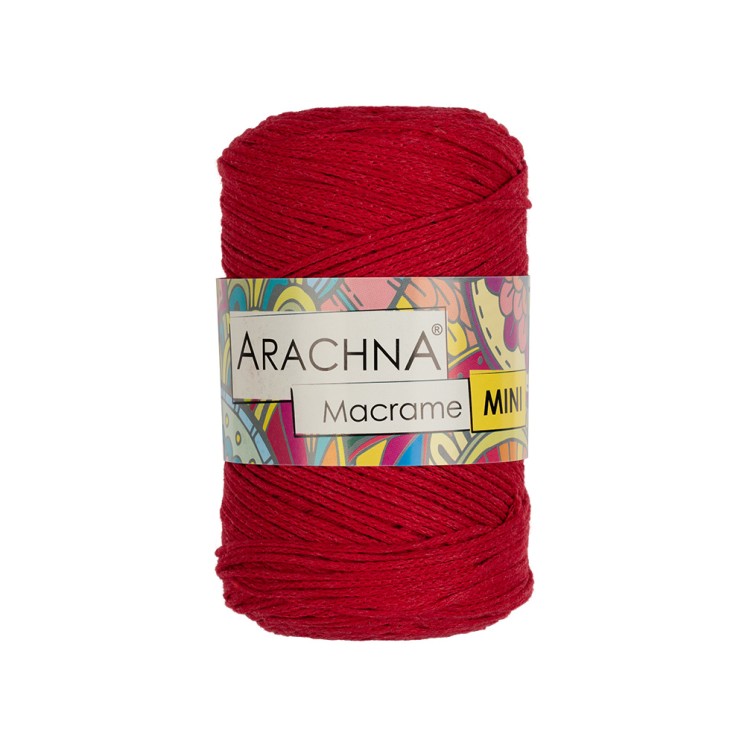 Пряжа ARACHNA Macrame Mini (80% хлопок, 20% полиэстер) 4х250г/200м цв.08 красный