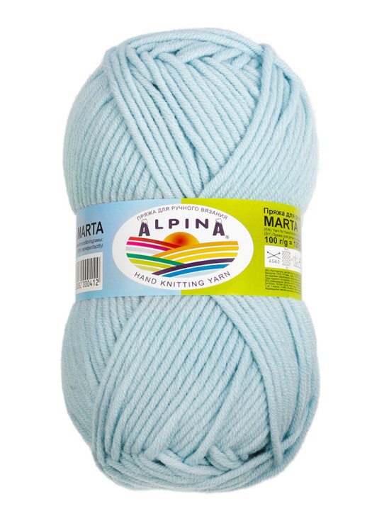 Пряжа ALPINA MARTA (100% тактифил) 5х100г/120м цв.014 бл.голубой