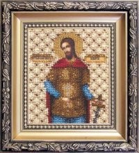 Набор для вышивания бисером ЧАРИВНА МИТЬ арт.Б-1094 Икона святому великомученику Никите 9х11 см