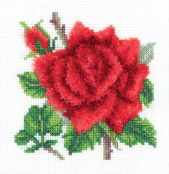 Набор для вышивания KLART арт. 8-351 Красная роза 12,5х12,5 см