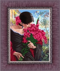 Рисунок на ткани бисером БЛАГОВЕСТ арт.К-4049 Прекрасные цветы 25х20 см