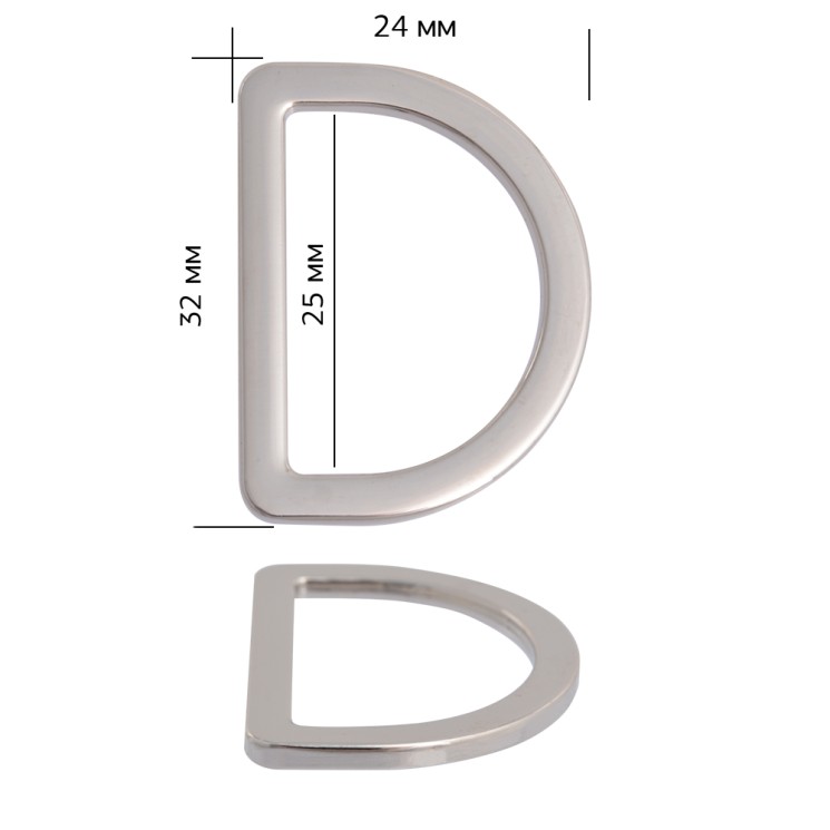 Полукольцо металл TBY-1C4677.2 32х24мм (внутр. 25мм) цв. никель уп. 10шт