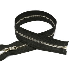 Молния MaxZipper мет. №3 никель шлиф.звено, 50 см цв.F322 черный уп.50шт