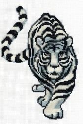 Набор для вышивания мулине НИТЕКС арт.4028 Белый тигр 16х24 см