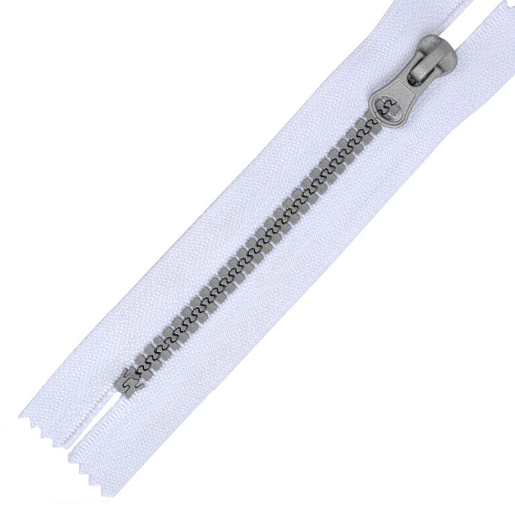Молния MaxZipper трактор №5 нераз. серое звено, 16 см н/р, цв.F101 белый