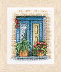 Набор для вышивания LANARTE арт.PN-0167121 Blue window 18х21 см