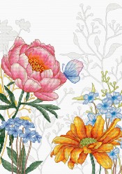 Набор для вышивания LUCA-S арт. BU4019 Цветы и бабочкa 22,5х31,5 см