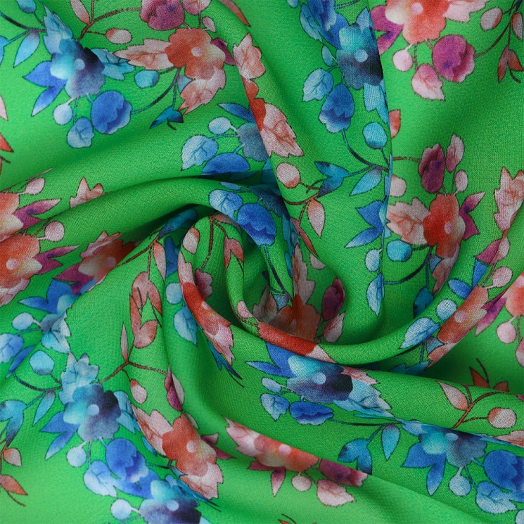 Ткань Шифон-шелк 50 г/м 100% пэ шир.150 см арт.T.0900.02 цв.зеленый рул.35м