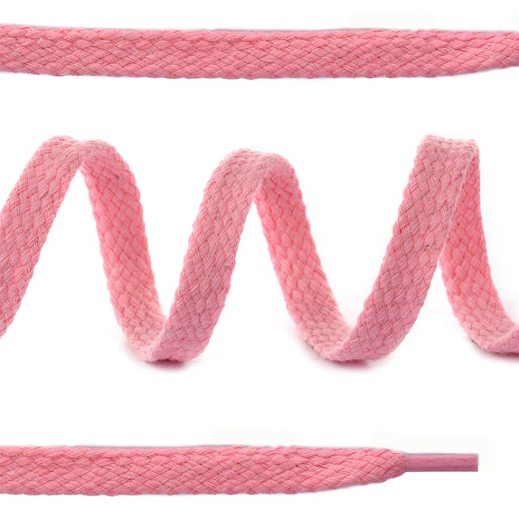 Шнурки плоские 12мм х/б дл.150см цв.010 розовый (10 комп)