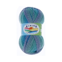 Пряжа ALPINA ROMANTIC (100% шерсть) 5х100г/300м цв.05 синий-зеленый-фиолетовый