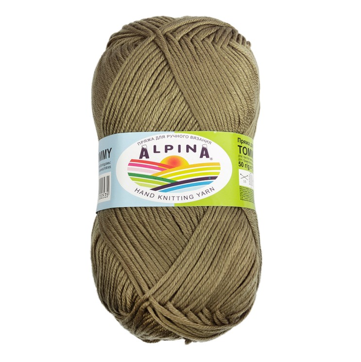 Пряжа ALPINA TOMMY (100% микнес) 10х50г/130м цв.034 оливковый